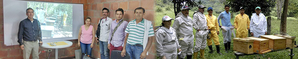 Apicultor trabajando